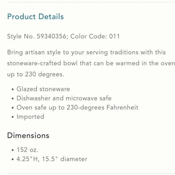 Anthropologie Louisa Serving Bowl - ivory - Picture 5 of 6